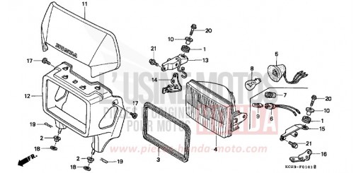 SCHEINWERFER (CL/DK/ED/U) XR250RW de 1998